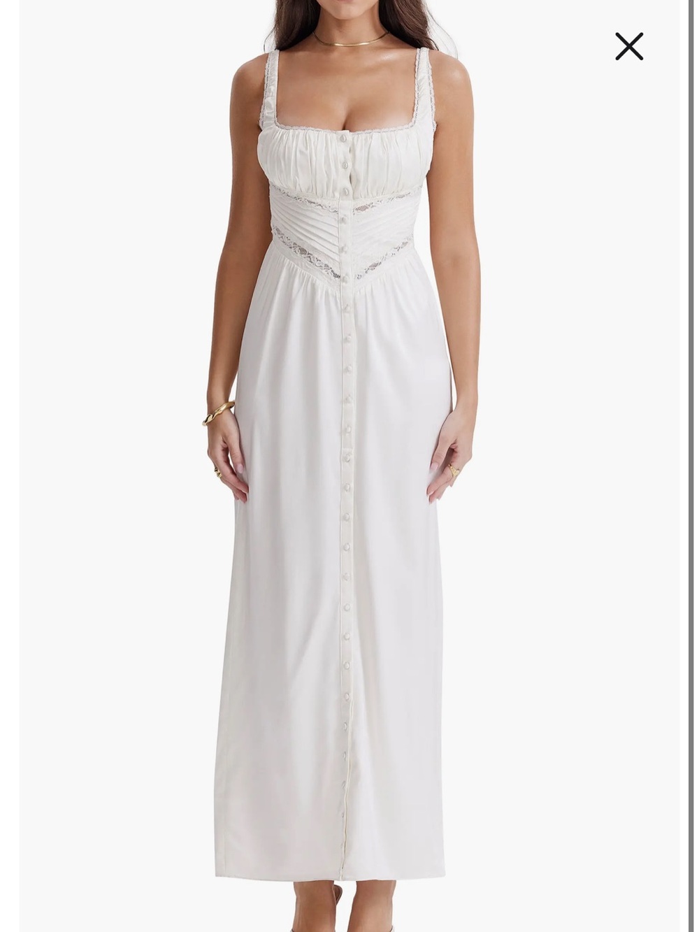 House of CB -white Illiana Silk Blend Maxi Dress - Picture 1 of 5